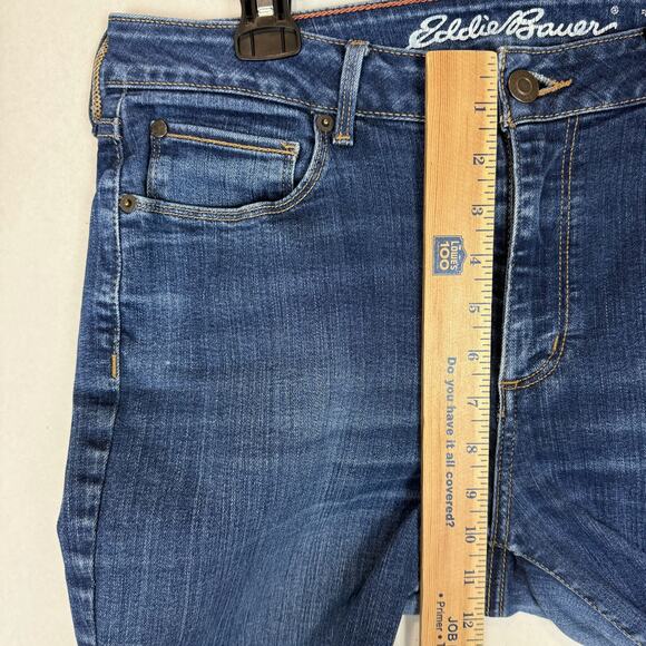 Eddie Bauer Jeans Womens 12T Blue Denim Curvy 5-Pockets Bootcut Leg Zip Fly - Picture 13 of 16